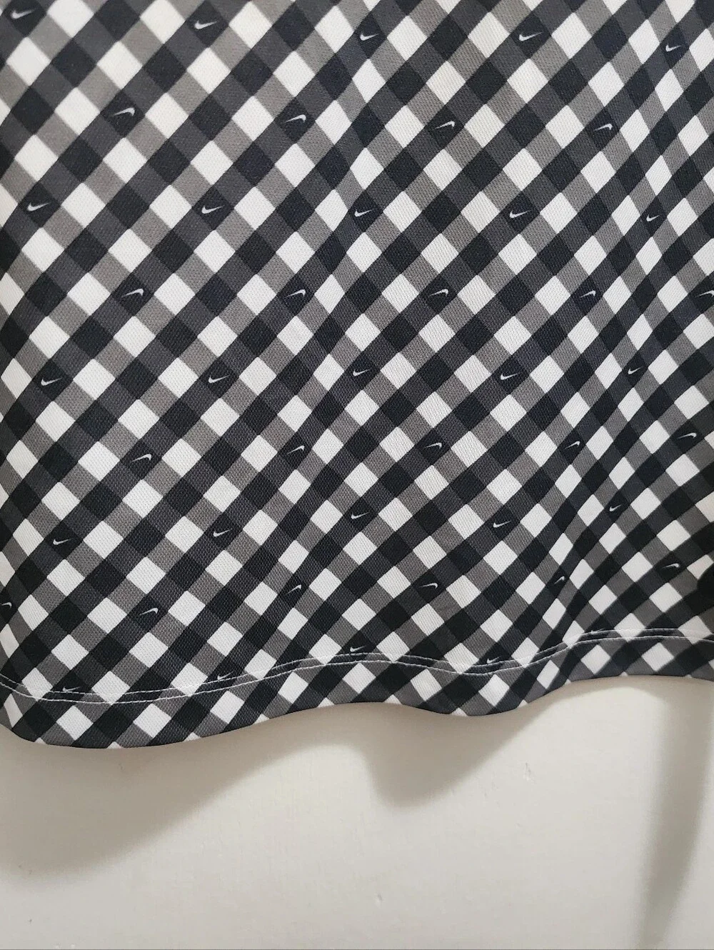 Women Nike Golf Dri Fit Sleeveless Polo Tank Top Shirt Black White Checkered XS